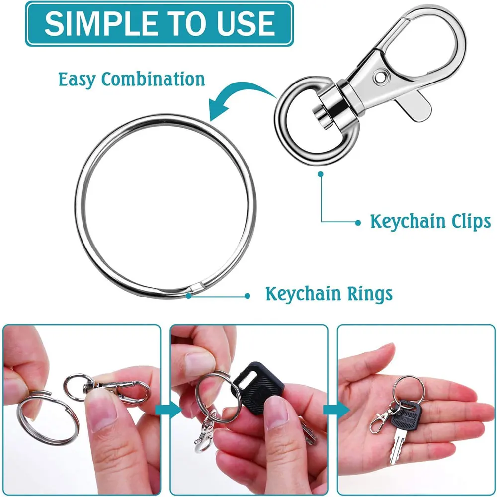 4/10/20pcs Keychain and Keyring Set, Used for DIY Bracelets, Keychains, Backpacks, Phone Chains,Keychains,Decorative Accessories