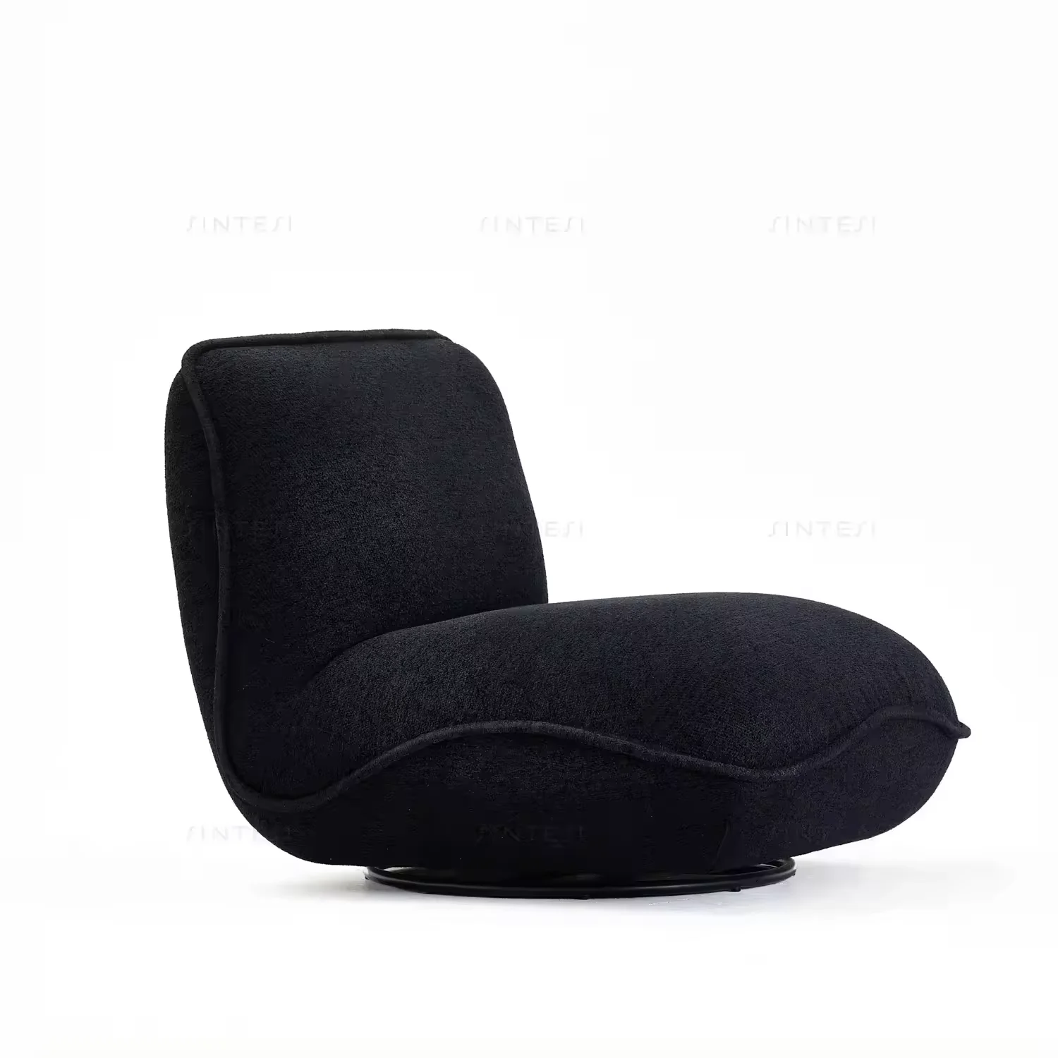 Modern Vintage Scandinavian Single Sofa Chair Black Leather Home Hotel Hall Bedroom Living Room Dining Villa Leisure Application