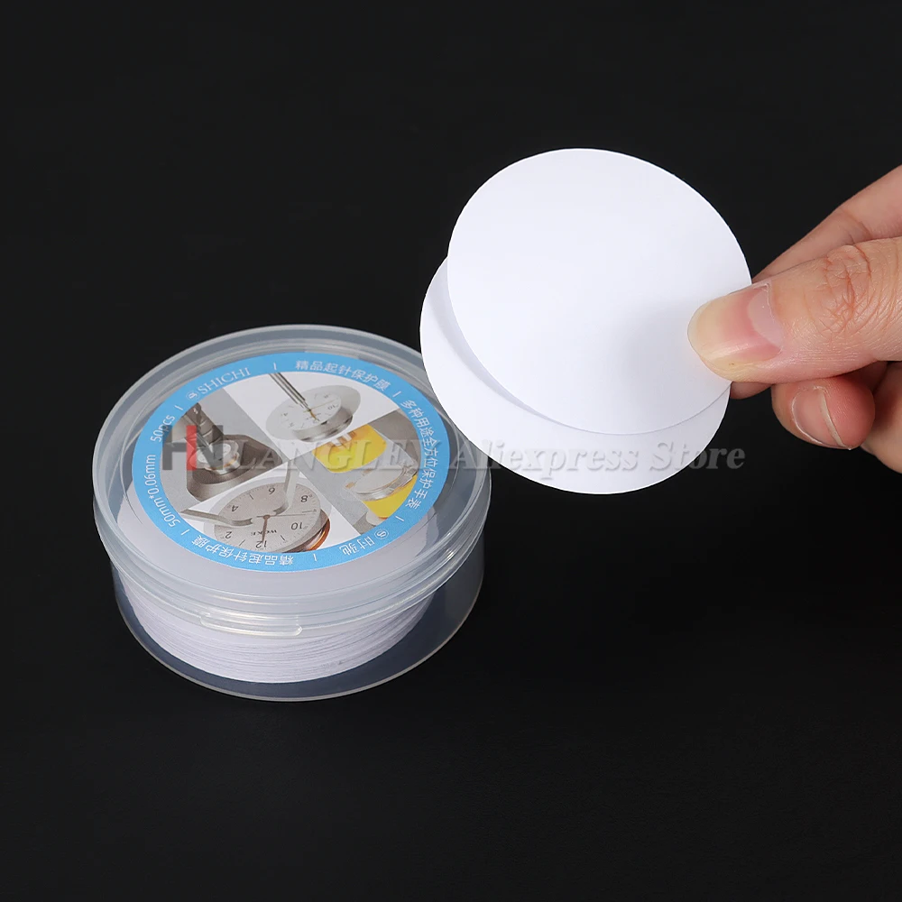 50mm Plastic Watch Dial Protecting Watch Dial and Hand Remover Case Back Pad Protector Watch Repair Tool for Watchmaker 50PCS