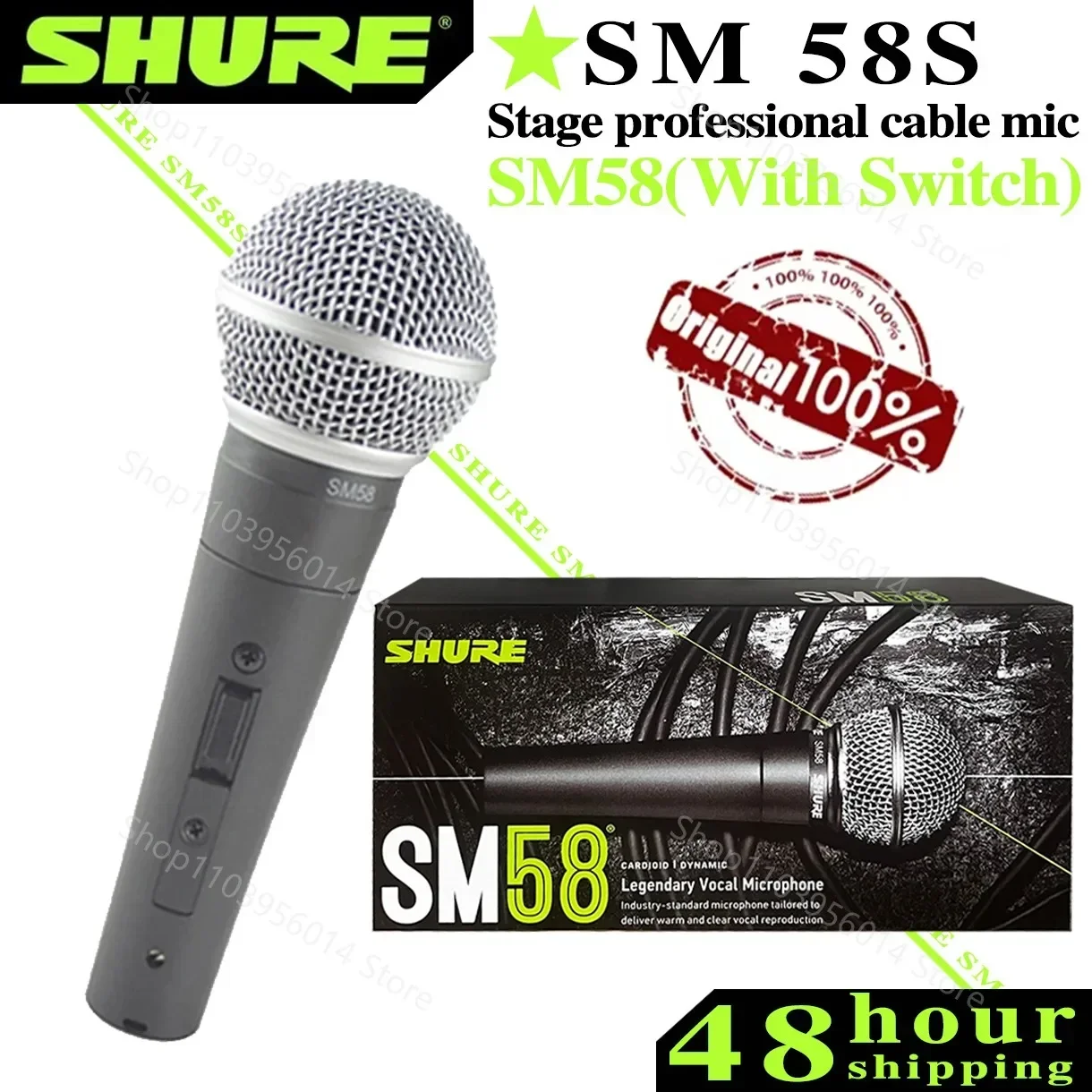 Original Shure SM58 Legendary Wired Vocal Dynamic Microphone High Quality Professional DJ Cardioid Mic Karaoke KTV Show Live