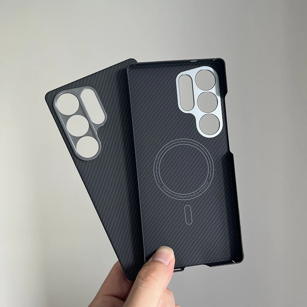 

Для Samsung Galaxy S25/24/S23 ультра-арамидный чехол из углеродного волокна, ультралегкий защитный чехол для магнитного Galaxy S25 Ultra Cover
