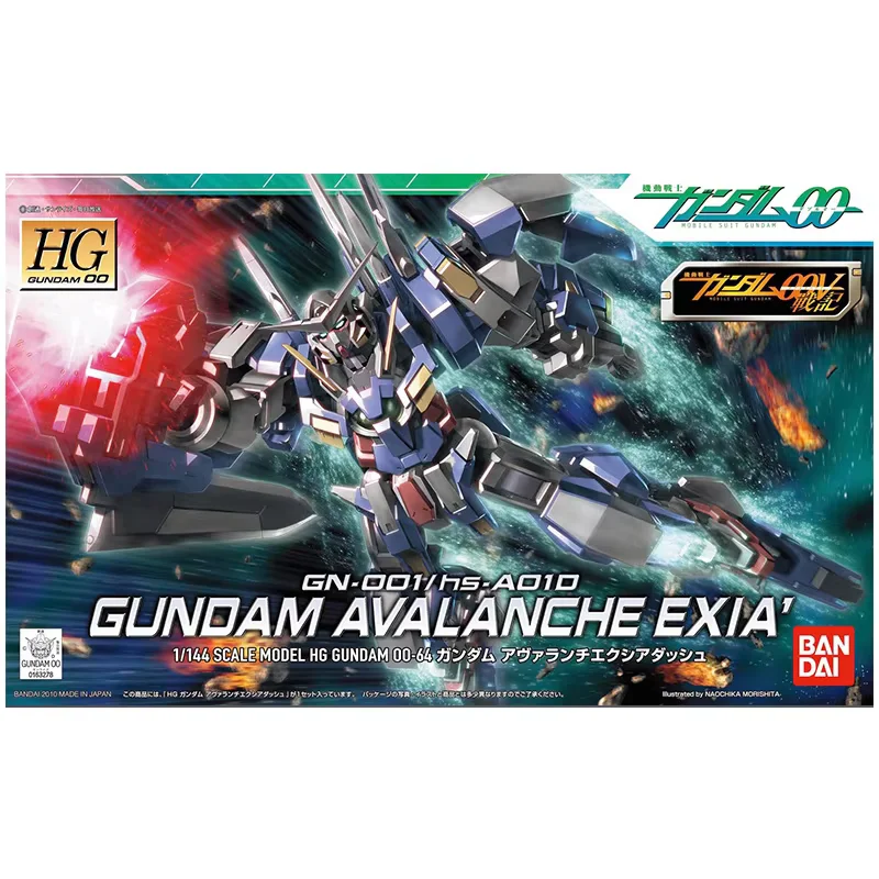 بانداي الأصلي جاندام أطقم منمذجة أنيمي الشكل 1 \ 144HG00 64 GN-001 أفالانش EXIA جمع الديكور الرسوم المتحركة نموذج اللعب