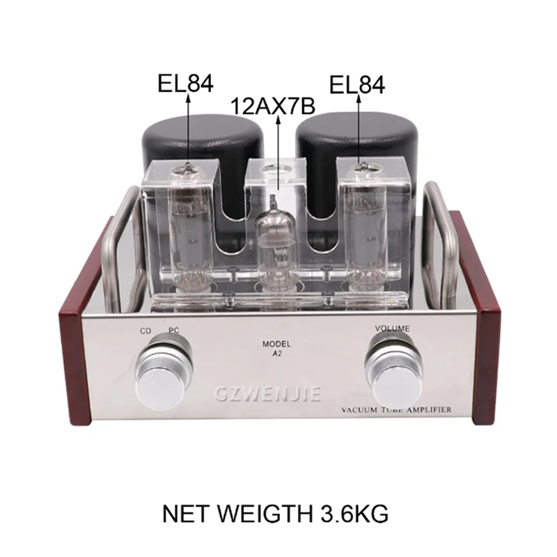 12AX7 Stereo Vacuum Tube Amplifier Vintage Audio DIY Sound Improve Integrated Tube AMP 3.6Wx2 Single-ended HIFI Speaker