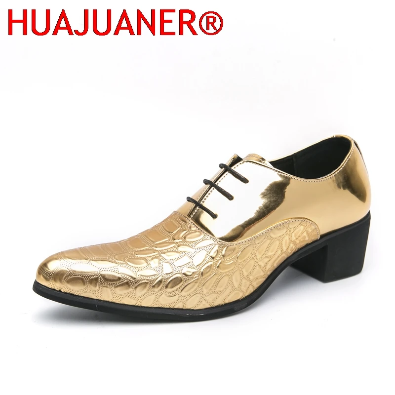 

Luxury Multiple Colors High Heel Men's Shoes Fashion Moccasin Man Wedding Shoes Groom Designer Pointed Toe Leather Dress Oxfords