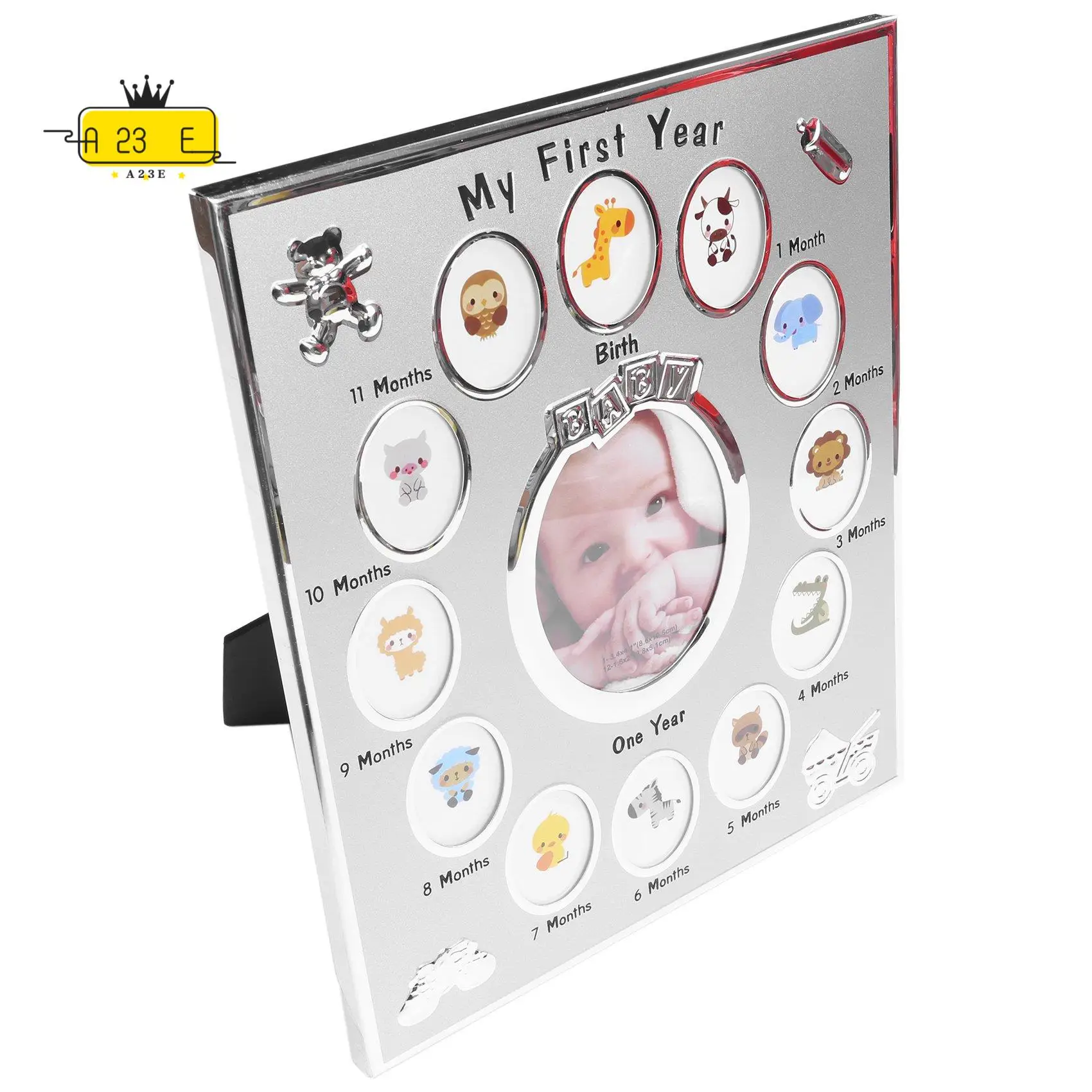 A23E-Kids Photo Frame My First Year Baby Gift Kids Birthday Gift Home Family Decoration Ornaments 12 Months Picture Frame
