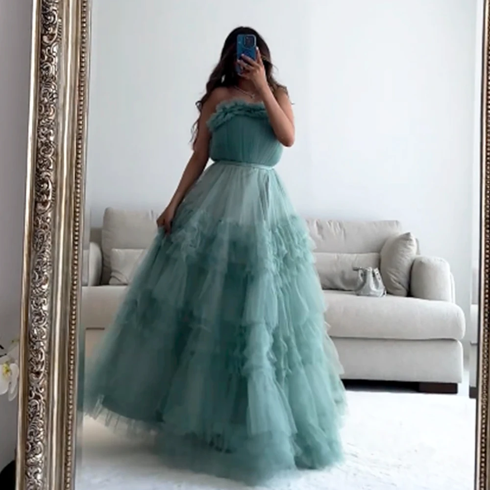 Gaun Prom gaun pesta tanpa tali elegan gaun pesta resmi kerajaan Quinceanera gaun pesta Formal Organza rok pesta Hari ngit **aru **티vestidos de fiesta