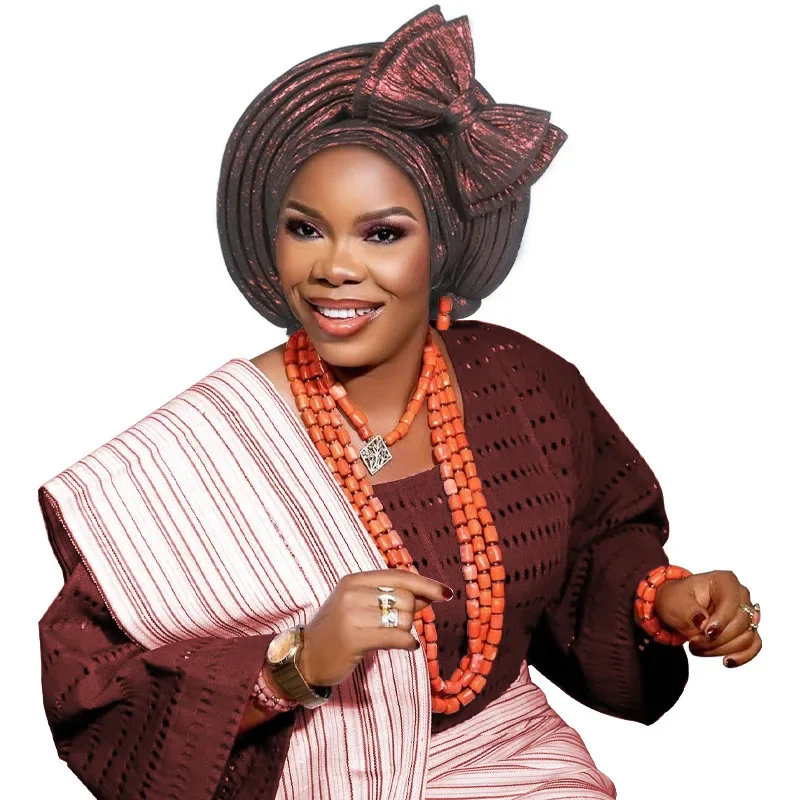 Female Head Wraps 2025 Headtie African Autogele Women's Turban Cap Nigeria Wedding Auto Geles Party Headpiece African Headtie