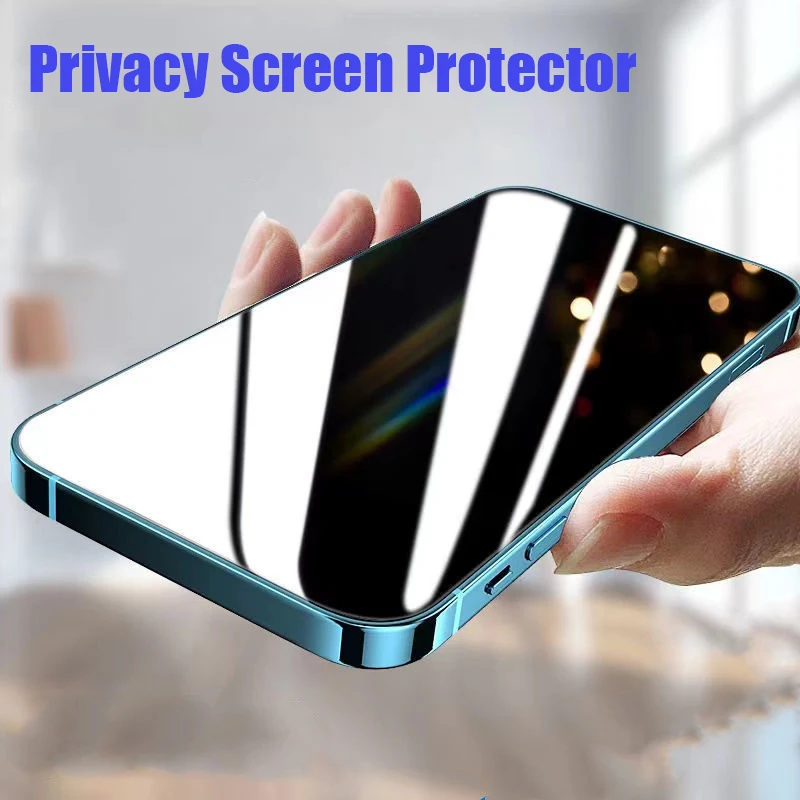 Black Anti-Spy Screen Protectors for iPhone 16 15 14 13 12 11 Pro Max Privacy Glass for iPhone 14 Pro XS Max XR Tempered Glass