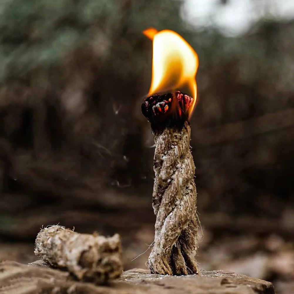 Long-Burning Hemp Rope Fire Lighter Odorl-ess Hemp Fire Starters For Fireplaces