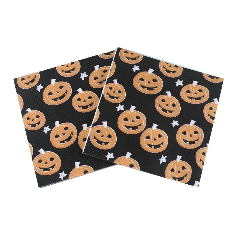 20/60/100 stücke Halloween Einweg Abendessen Papier Party Servietten Bunte Gedruckt Servietten Kürbis Geist Cocktail Servietten Party Decor – Detail 4