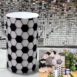 Football Theme Cylinder Covers Stretchy Pedestal Cover Birthday Baby Shower Desserts Tablecloth Props HP-482