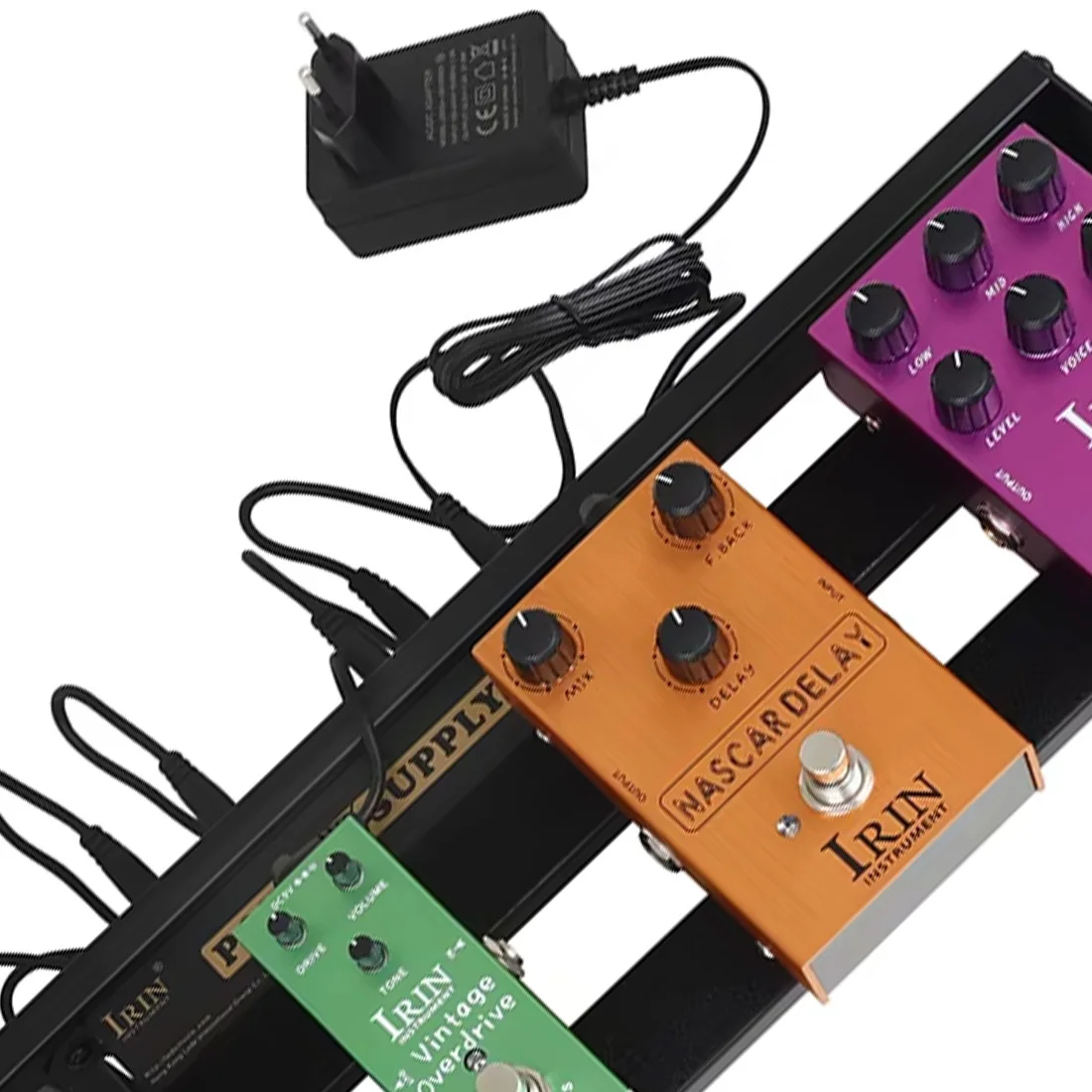 

Портативная педаль эффектов из алюминиевого сплава, фиксированная пластина, педаль эффектов в сборе с блоком питания + соединительные кабели + сумка