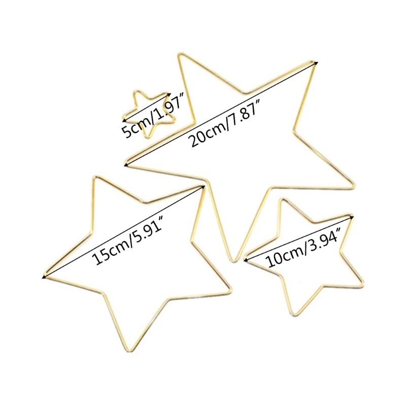 วงกลมแหวนโลหะ Macrame Star Hoop สำหรับ Handmade Dreamcatcher ทำตกแต่งบ้าน Dropship
