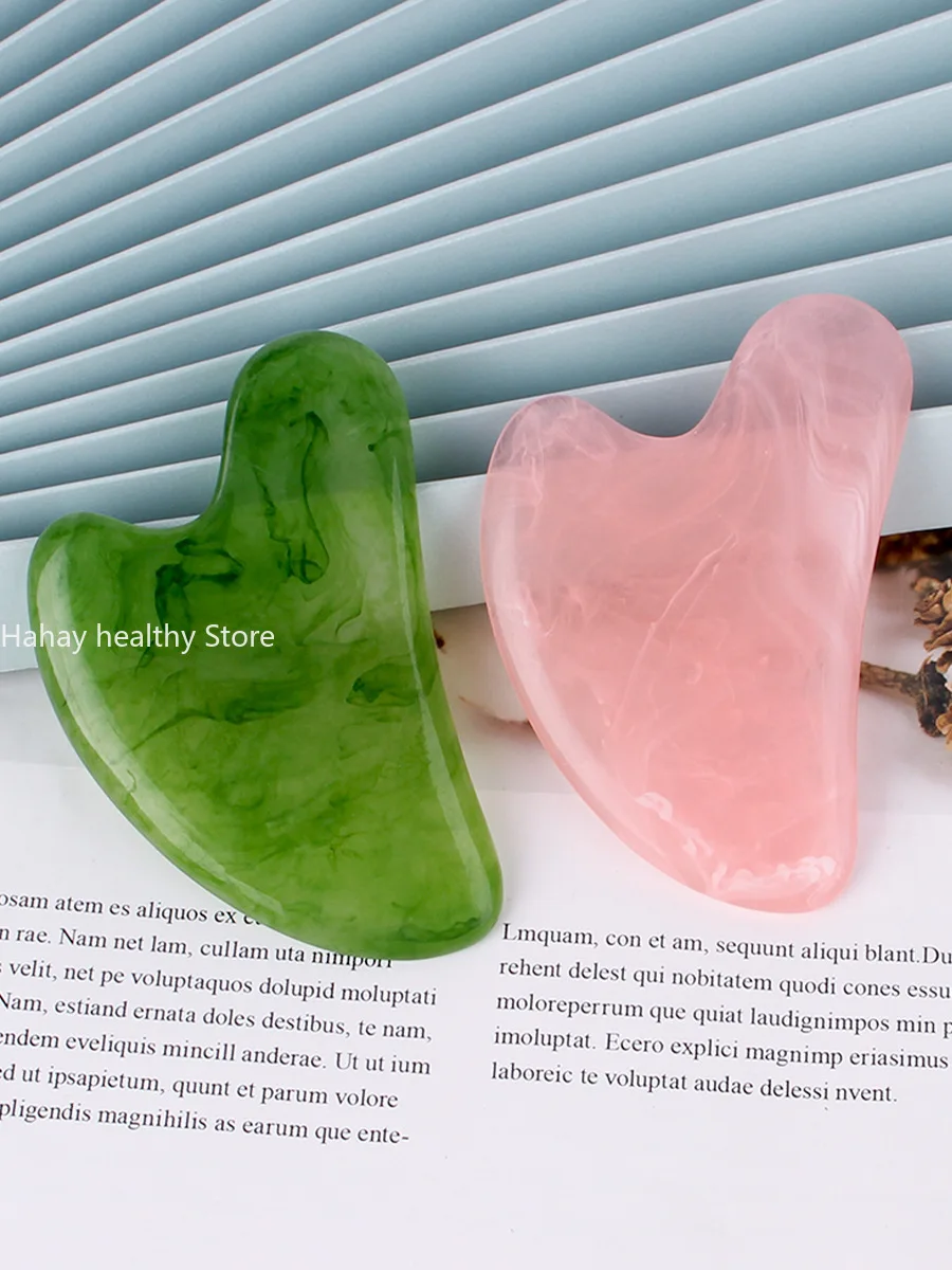 Natural Jade Stone Gua Sha Massage Board Rose Quartz Guasha Plate Jade Face Massager Scrapers Tools For Face Neck Back Body