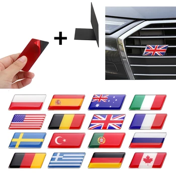 Grade dianteira do carro emblema corpo tronco adesivo decoração holanda itália espanha suécia frança alemanha rússia polónia canadá reino unido bandeiras