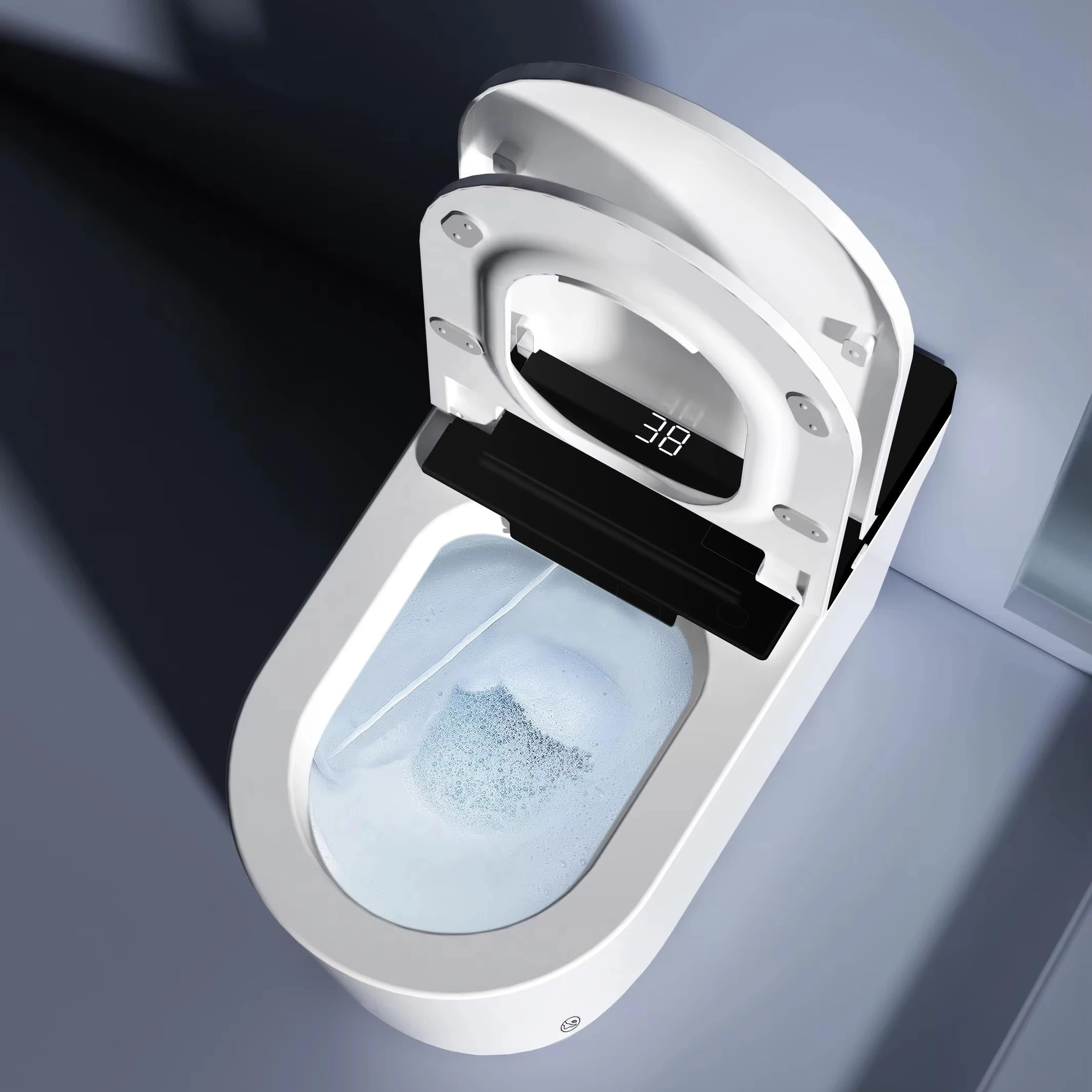 High-end luxury bathroom, bathroom, intelligent remote control, high-quality sanitary ware, modern floor-to-ceiling