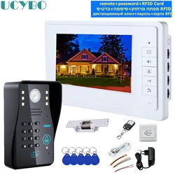 video intercom for home video door phone system RFID password unlock 1000TVL doorbell camera door access control for apartment