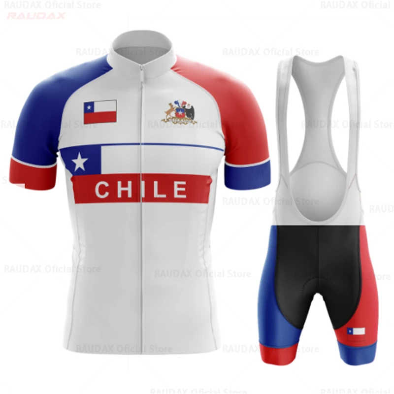 Chile Cycling Jersey Sets Men\'s Cycling Clothing Summer Short Sleeve MTB Bike Suit Bicycle Bike Clothes Ropa Ciclismo Hombre