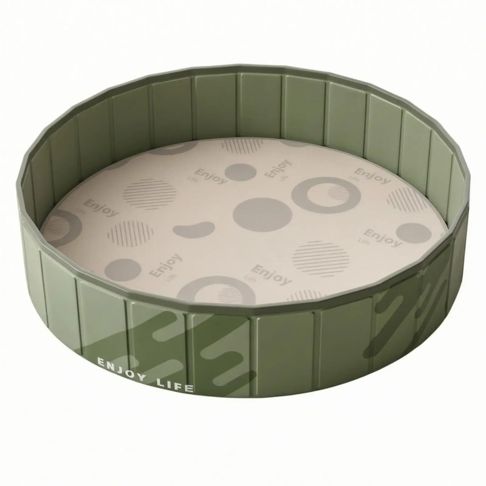 Portable Inflatable Play Pool for Kids Ball Pit with Circle Print Mat Foldable Design for Home Playroom