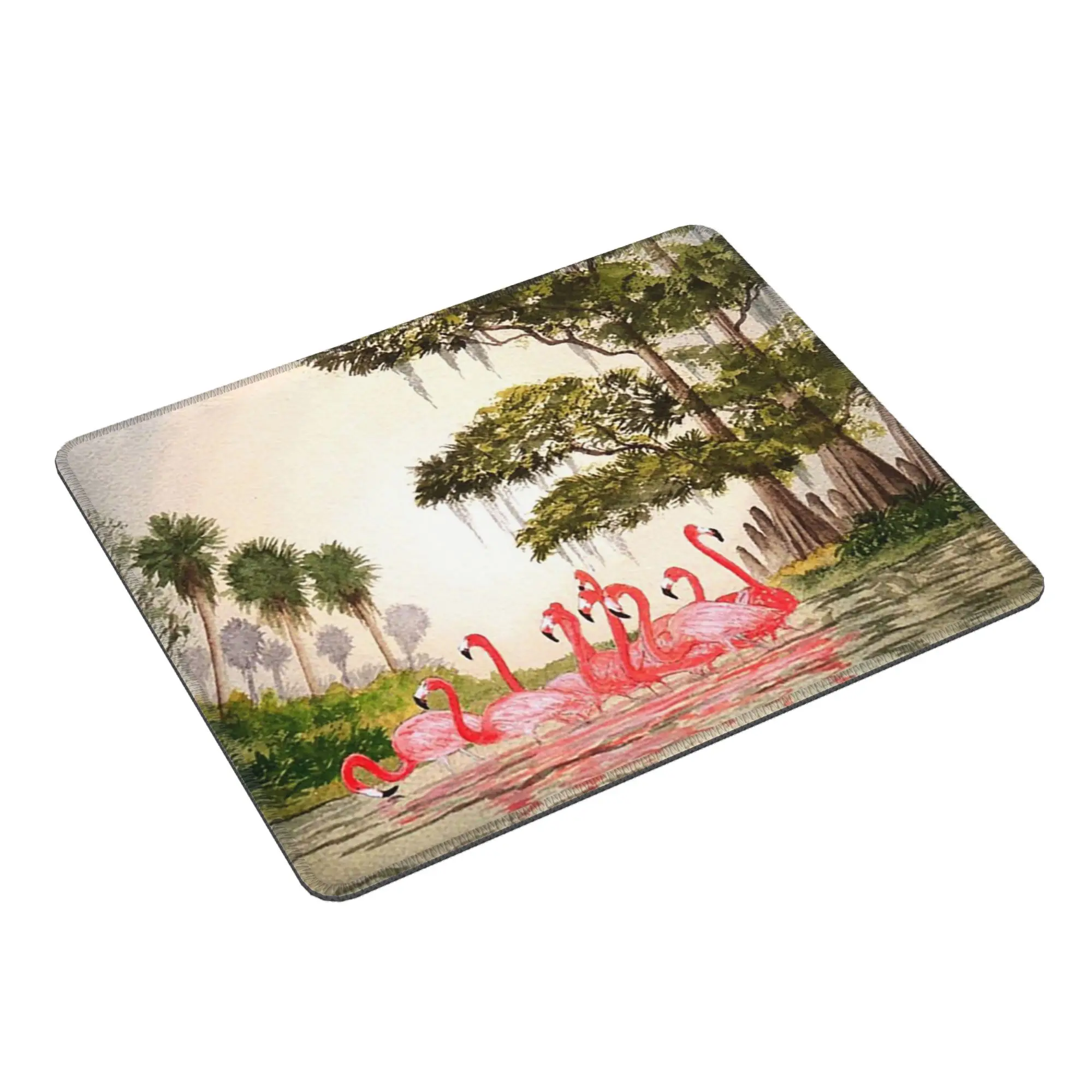 Flamingo In The River Forest Scene Mouse Pad Computer Keyboard Mouse Mat Gaming PC Laptop Desk Mat Office Accessories Table Mats