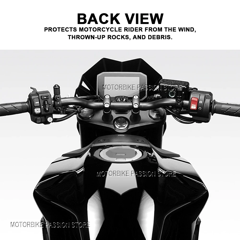 CB750 Motorcycle Windshield Anti-Collision Black Front Windshield Motorcycle Accessories Suitable for Honda CB750 Hornet 2023