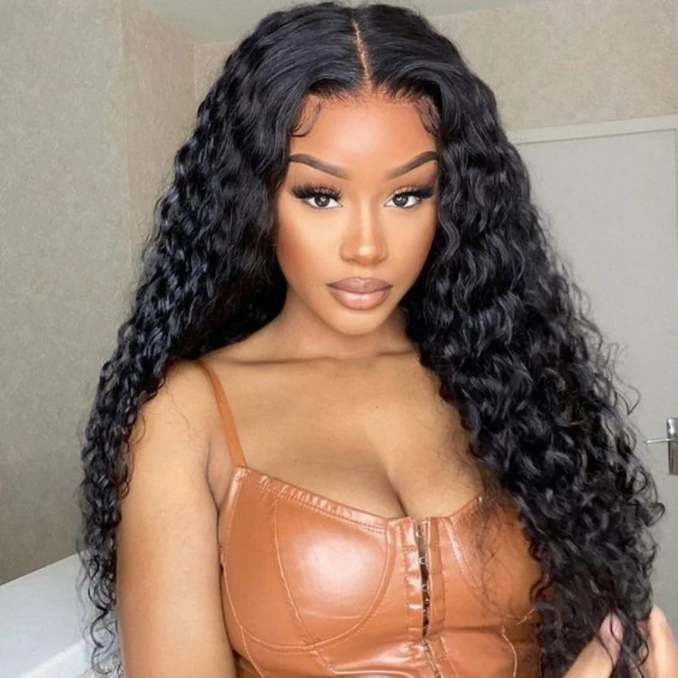 Deep Wave Lace Front Wigs Human Hair 13x4 13x6 HD Lace Frontal Wigs Water Curly Wave Wig For Women Wet Wavy 4x4 Lace Closure Wig