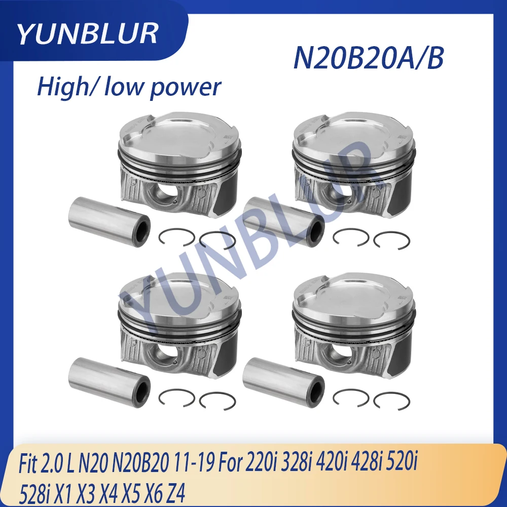 

STD 0.5 High low power Engine Piston & Rings Set Fit 2.0 L N20 N20B20 11-19 For BMW 220i 328i 420i 428i 528i X1 X3 X4 X5 X6 Z4