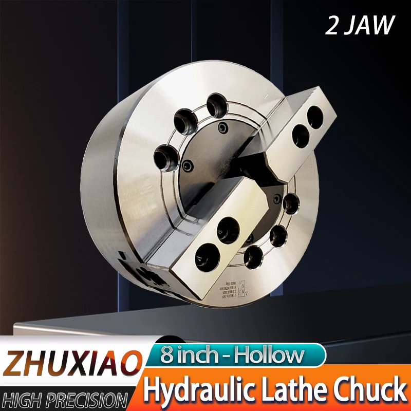 8 inch Hollow 2 jaw Hydraulic Lathe Chuck for CNC Mechanical lathes oil Lathe Chuck High Precision Power Chuck With Flange