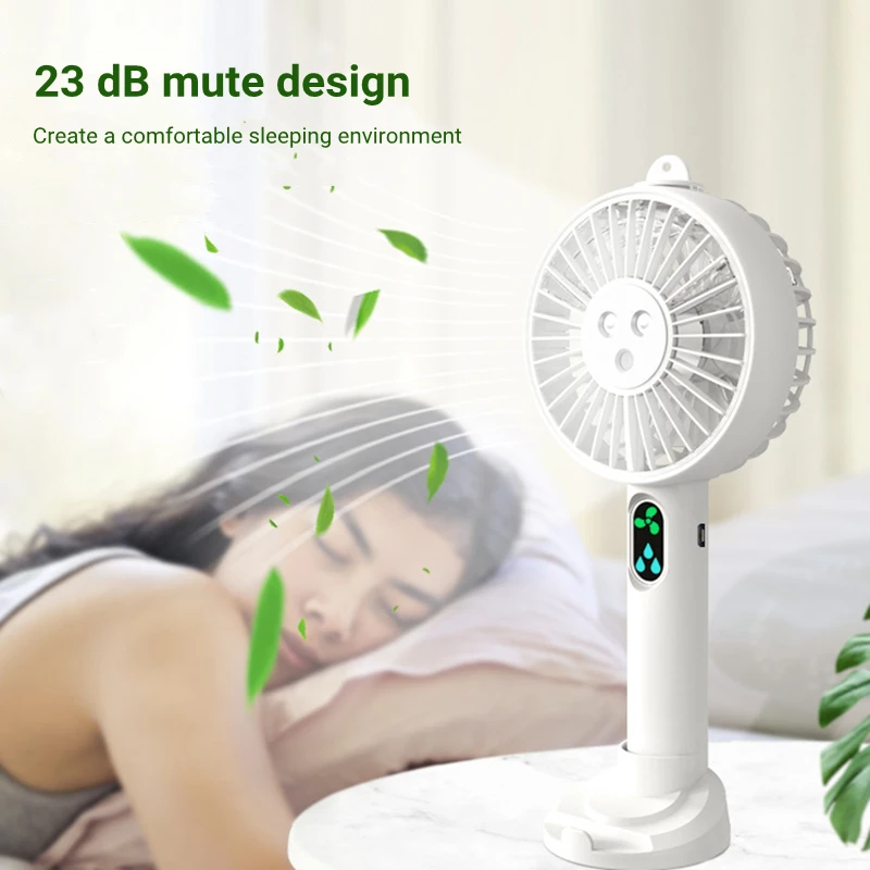 Mini Portable Spray Mist Fan Table Stand Air Cooler Water Replenishment USB 2000mAh Battery Handheld Face Steamer Phone Holder