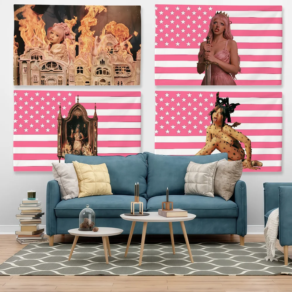 M-Melanie Martinez HADES Flag Tapestry Outdoor Party Bedroom Living Room Dormitory Decorative Themed Wall Hanging Banner Gift