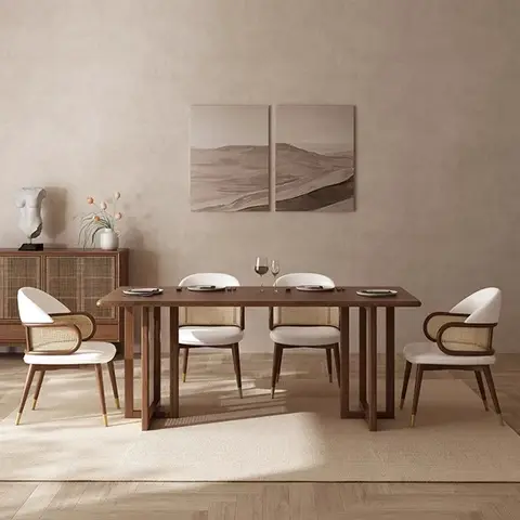 일본 미니멀리스트 디자인 식탁, 주방 목재 모던 회의 식탁, 거실 홈 가구, 메사 코메도르 LLDT