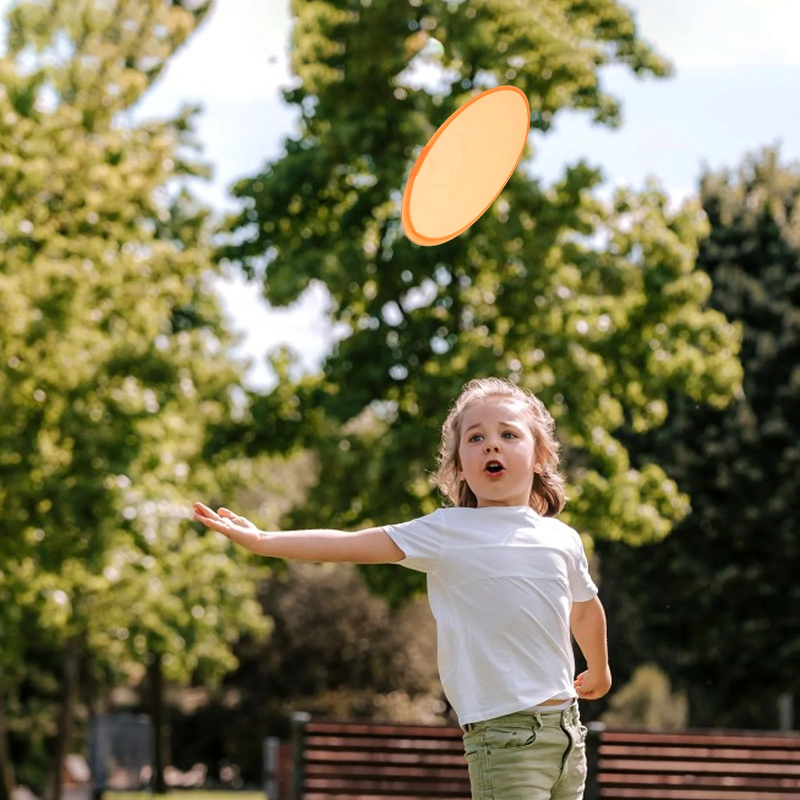 16 Pcs Round Fan Excellent Toy Flying Plate Disc Plaything Sports Creative Folding Polyester Cloth 190t