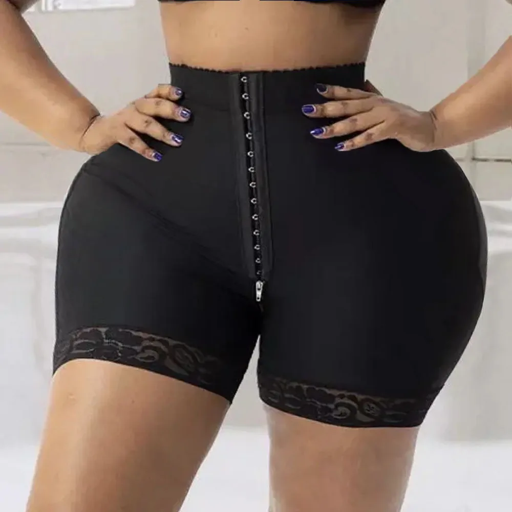 

High Waist Shaper Panties Hip Buttock Lifter Belly Control Shorts Sexy Lace Open Crotch Zipper Shapewear Pants Women Underwear