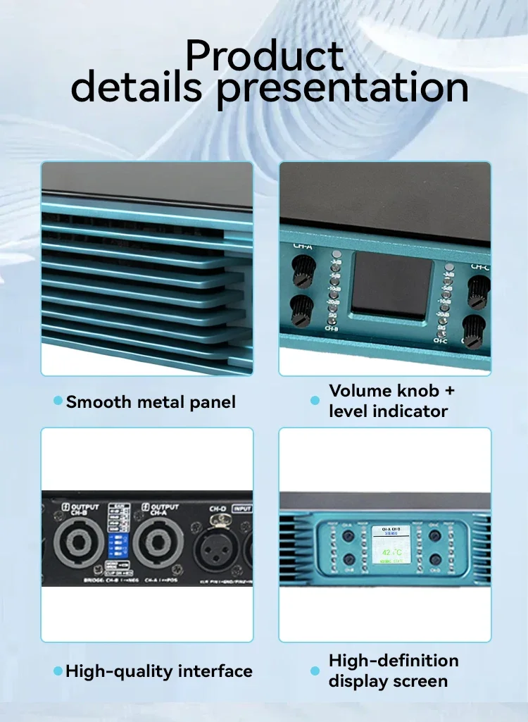 Paulkitson K430 4-Kanal Professioneller Leistungsverstärker Klasse-D 2Ω 4×7800W Hochleistungsverstärker für Bühnen-, Konzert- und Live-Lautsprechersysteme – Detail 10