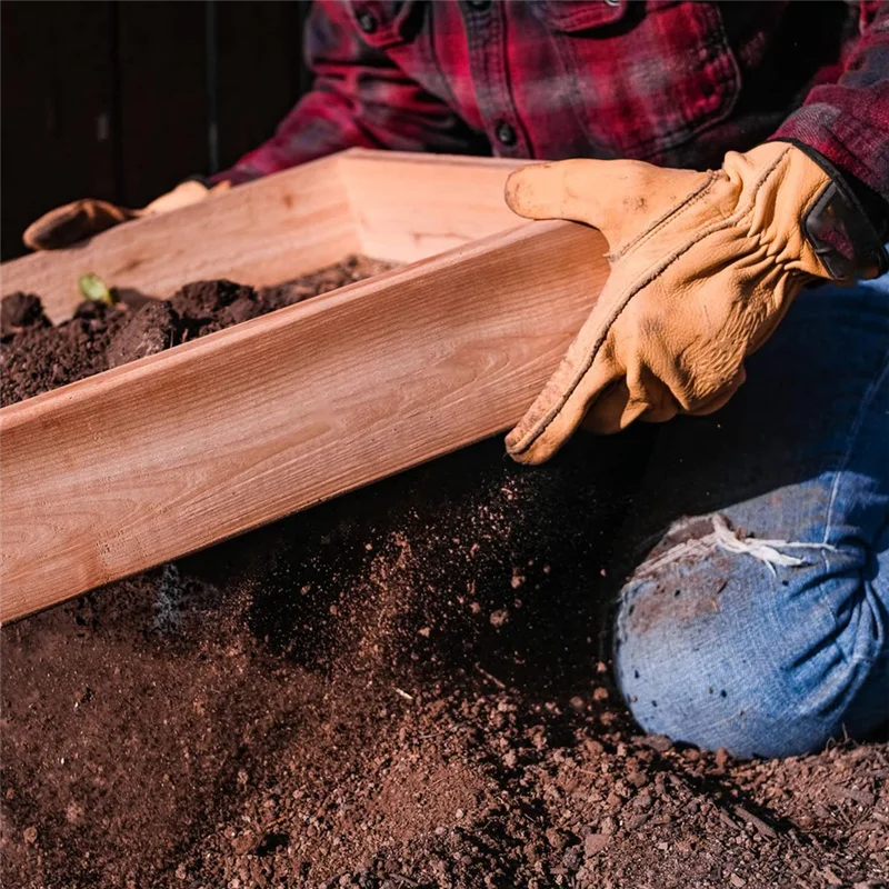 

1 Piece Raw Rutes Cedar Garden Sifter As Shown Hand Held For Compost, Dirt And Potting Soil Rough Sawn Sustainable Cedar
