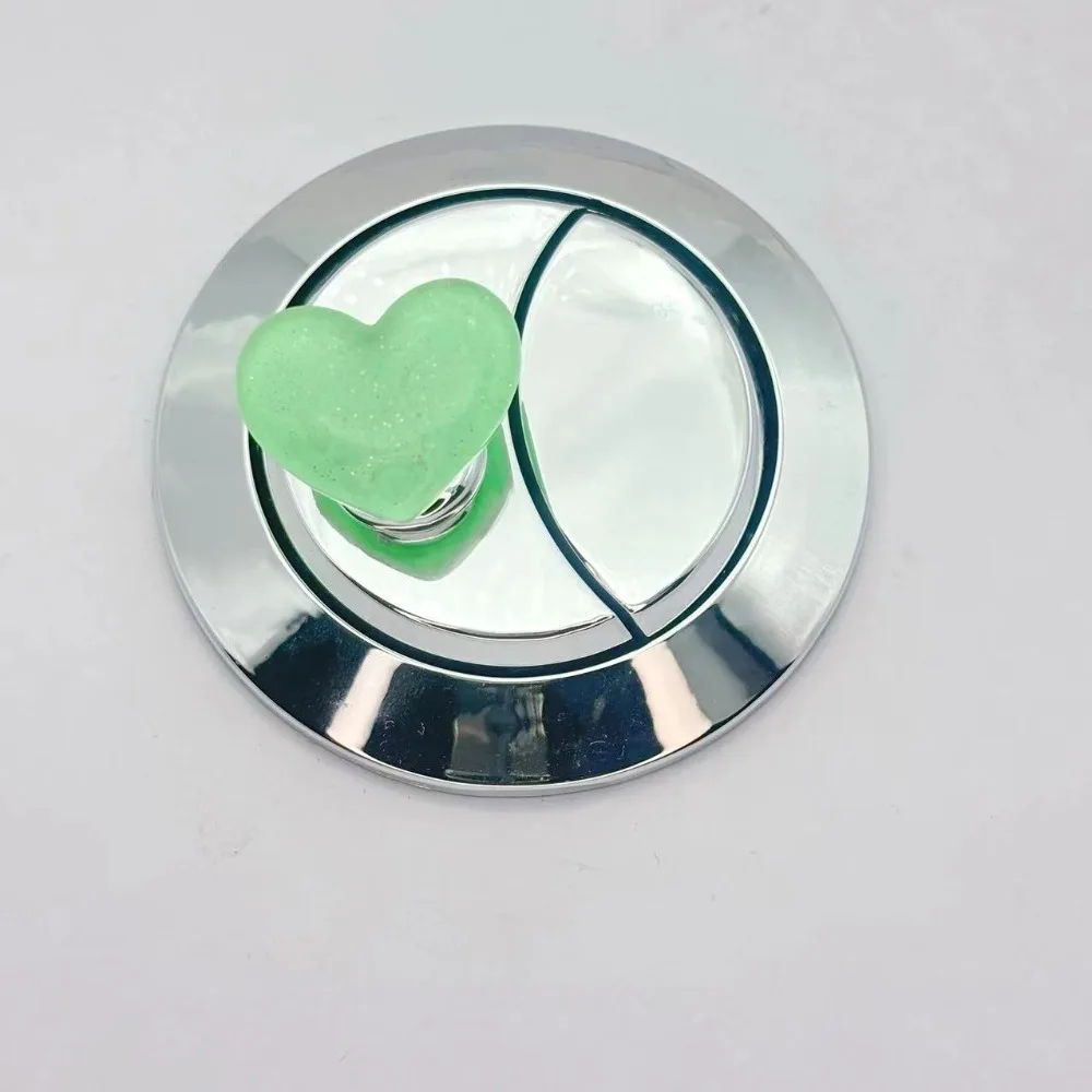 Auxiliary Device Heart Shape Toilet Press Glitter Nail Protector Toilet Button Colorful Love Water Tank Buttons Bathroom
