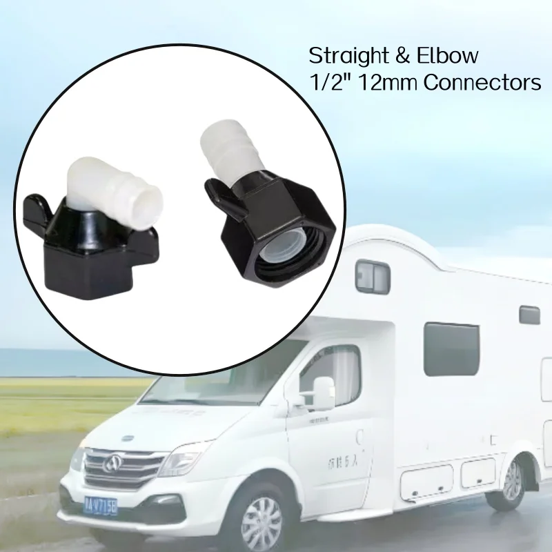 

2pcs Straight Elbow Connectors 1/2" 12mm Water Pump Straight Adapter Plumbing Pump Fittings For Motorhome Caravan Hose Fittings