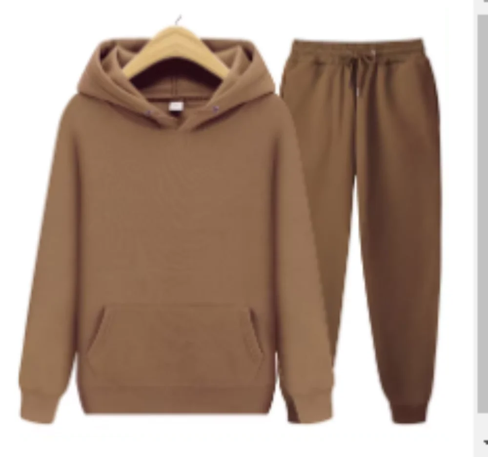 

Cross border men's spring and autumn new casual sports hoodie set men's fashion trend solid color hoodie set