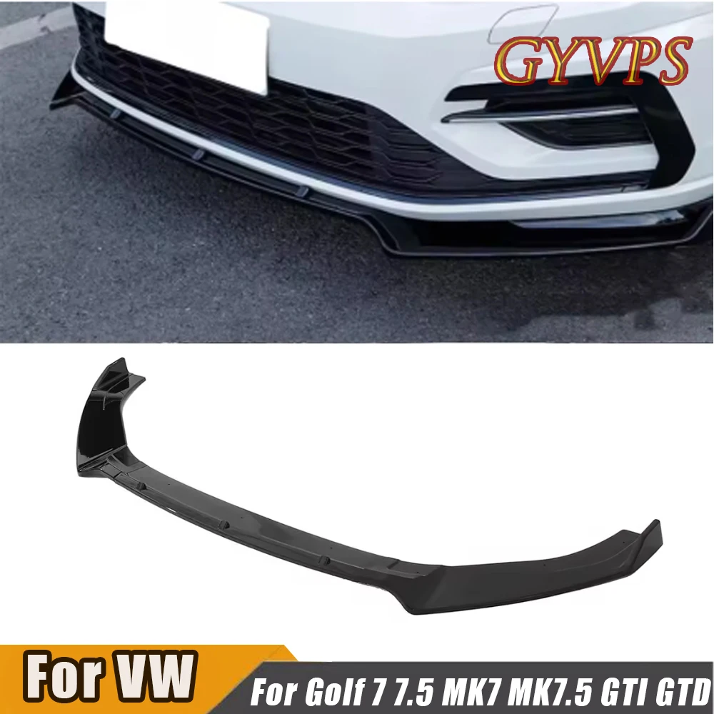 

Car Front Bumper Splitter Lip For VW Golf 7 7.5 MK7 MK7.5 GTI GTD R R-Line 2014-2019 Spoiler Body Kit Glossy Black