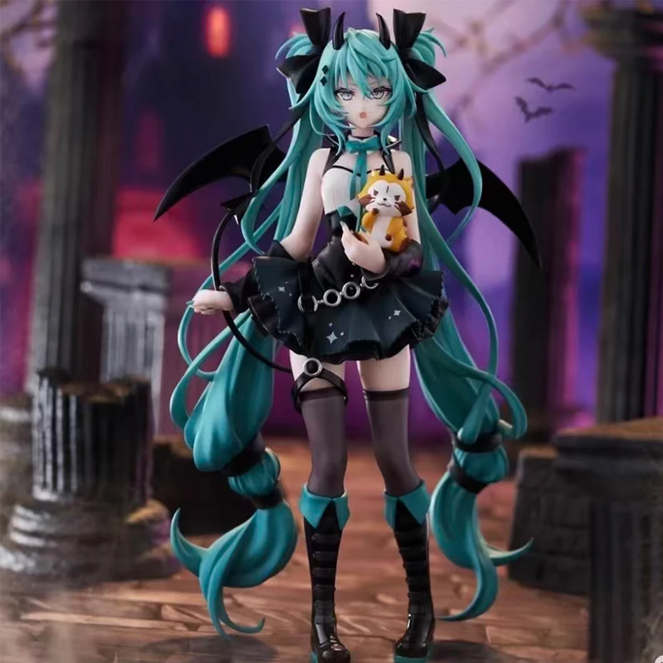 

19CM Little Devil Hatsune Miku Anime Raccoon Action Figure Model Toys Cute Action Model PVC Collection Desktop Accessories Gift