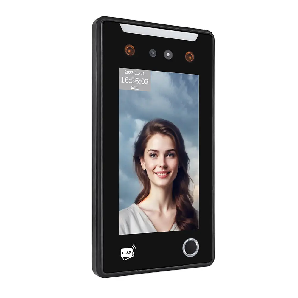 Linux OS 7 Inch Screen WiFi Biometric Fingerprint Facial Recognition Time Attendance Access Control System