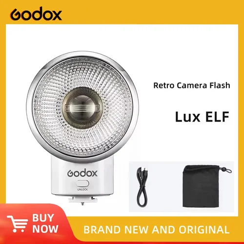 Flash de cámara Retro Godox Lux Elf para Canon Sony Nikon Fuji Olympus Flash de cámara incorporado 7,4 V 350mAh batería de litio puerto tipo c