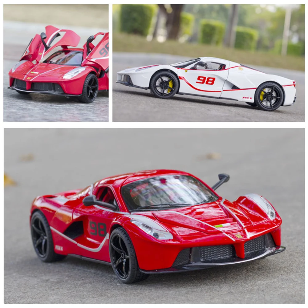 1:24 LaFerrari FXXK Diecast Alloy Model Cars Miniature Supercar Metal Vehicle Children Collectible Red Gifts for Kids Boys Toys