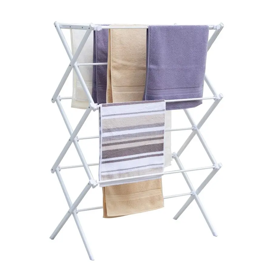 

Tiers Foldable Clothes Drying Rack, Vertical Laundry Rack Portable and Collapsible for Storage Indoor Outdoor, White