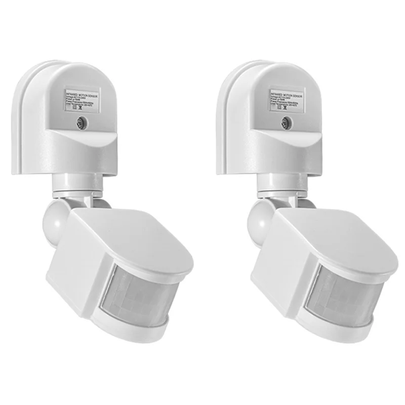【ABUP】2X AC110-240V 모션 센서 자동 적외선 센서 움직임 감지기 전등 스위치 인간 존재 센서 B