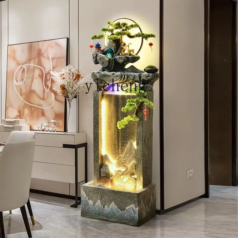BJ-13    Water Curtain Wall Running Water Screen Partition Living Room Floor Modern Light Luxury Decoration Ornament