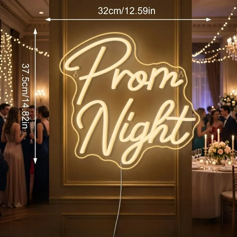 Graduation Prom Night Neon Sign LED Neon Lights Backdrop Decor Light Up Letters for Dance Party & Grad Party Decorations