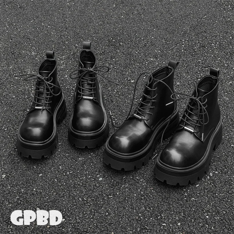 GPBD Chelsea Men's Boots 2025 New Spring New Thick Sole Increase High Help British Retro Midboot Trend