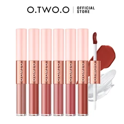 O.TWO.O-pintalabios mate de 6 piezas, tinte de labios, doble cabezal, Copa antiadherente, larga duración, resistente al agua, cosmético para mujer