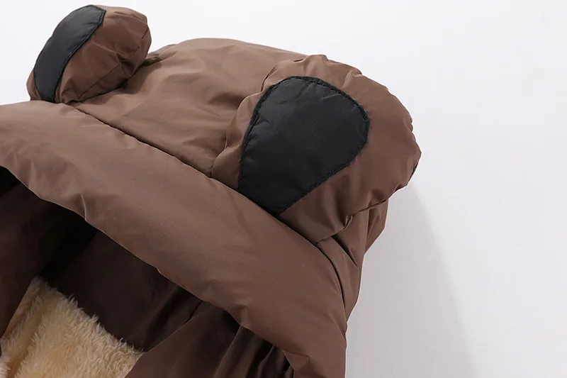 1-8 Jahre Kinder Daunenjacke Herbst Winter Baby Jungen Mädchen Einfarbig Bärenohren Lammwollfutter Dicke Kapuzenjacke – Detail 10